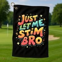 Cute Gift Just Let Me Stim Bro Groovy  Funny Autism Awareness  Golf Towel thumb 1