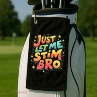 Cute Gift Just Let Me Stim Bro Groovy  Funny Autism Awareness  Golf Towel thumb 2