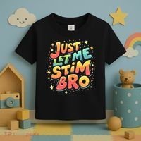 Cute Gift Just Let Me Stim Bro Groovy  Funny Autism Awareness  Toddler T-Shirt thumb 3