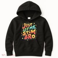 Cute Gift Just Let Me Stim Bro Groovy  Funny Autism Awareness  Kids Hoodie thumb 0