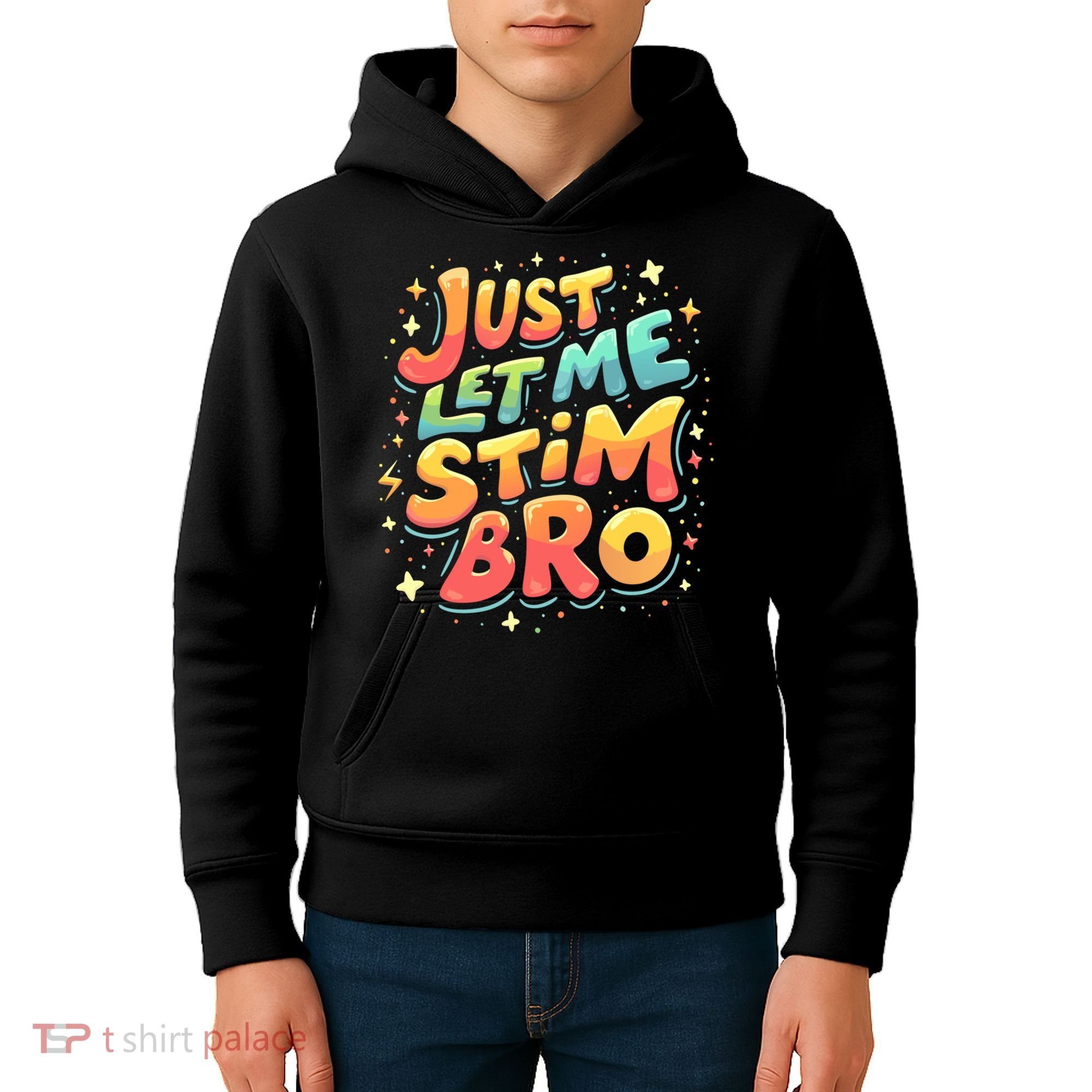 Cute Gift Just Let Me Stim Bro Groovy  Funny Autism Awareness  Kids Hoodie