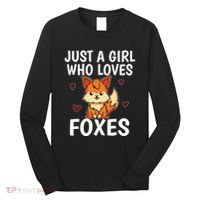 Cute Gift Just A Girl Who Loves Foxes Cute Fox Costume Long Sleeve Shirt thumb 0