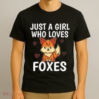 Cute Gift Just A Girl Who Loves Foxes Cute Fox Costume T-Shirt thumb 3