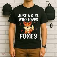 Cute Gift Just A Girl Who Loves Foxes Cute Fox Costume T-Shirt thumb 6