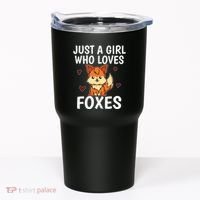 Cute Gift Just A Girl Who Loves Foxes Cute Fox Costume Tumbler thumb 0