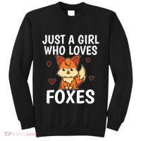 Cute Gift Just A Girl Who Loves Foxes Cute Fox Costume Tall Sweatshirt thumb 0