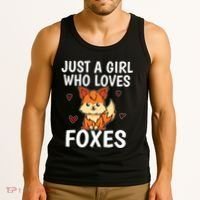 Cute Gift Just A Girl Who Loves Foxes Cute Fox Costume Tank Top thumb 3