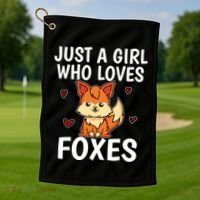 Cute Gift Just A Girl Who Loves Foxes Cute Fox Costume Golf Towel thumb 1
