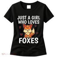 Cute Gift Just A Girl Who Loves Foxes Cute Fox Costume Women's T-Shirt thumb 0