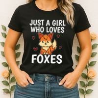 Cute Gift Just A Girl Who Loves Foxes Cute Fox Costume Women's T-Shirt thumb 2