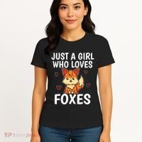 Cute Gift Just A Girl Who Loves Foxes Cute Fox Costume Women's T-Shirt thumb 4