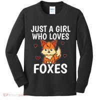Cute Gift Just A Girl Who Loves Foxes Cute Fox Costume Kids Long Sleeve Shirt thumb 0
