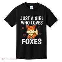Cute Gift Just A Girl Who Loves Foxes Cute Fox Costume Kids T-Shirt thumb 0