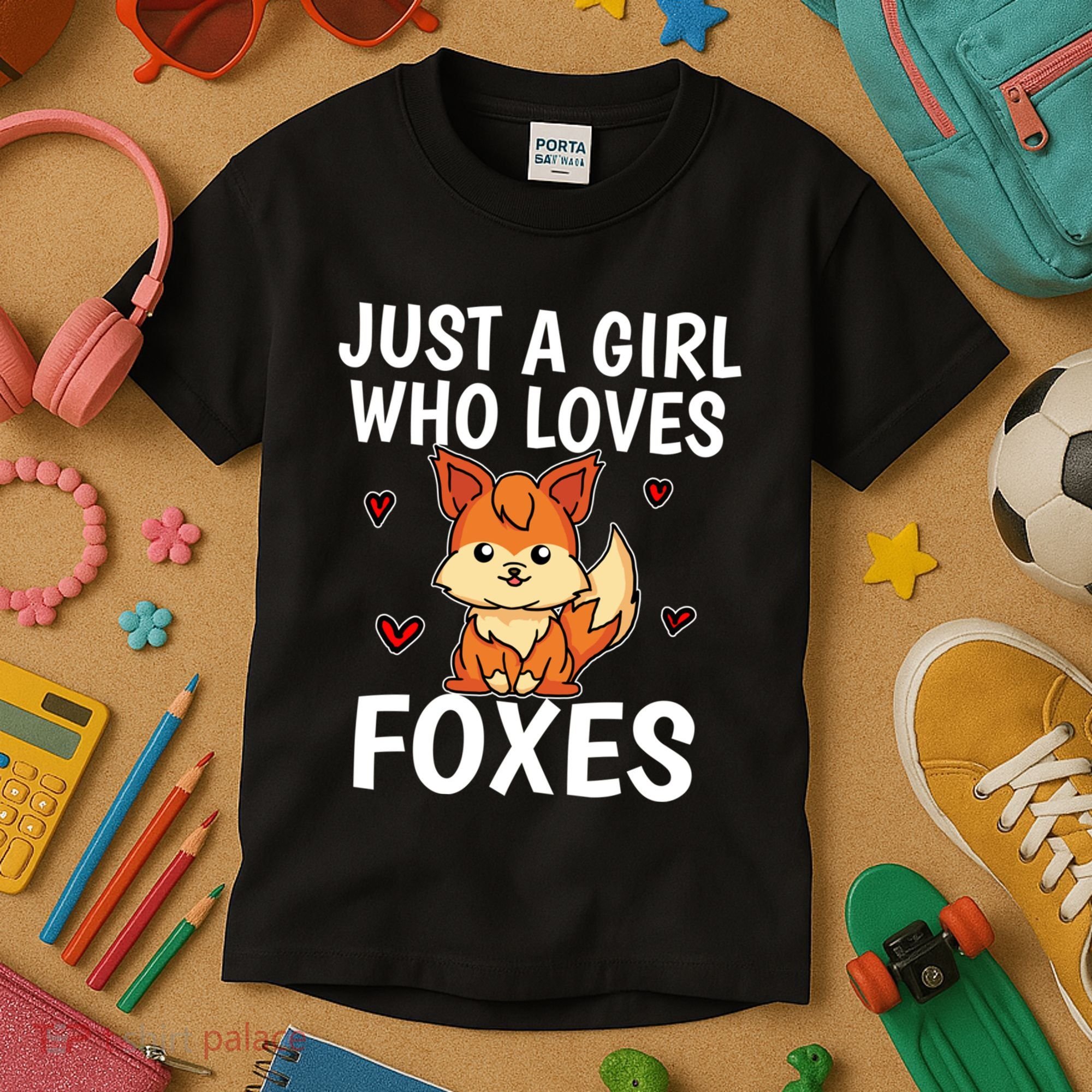 Cute Gift Just A Girl Who Loves Foxes Cute Fox Costume Kids T-Shirt