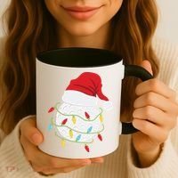 Christmas Golf Lights Santa Hat Funny Xmas Holiday Coffee Mug thumb 3