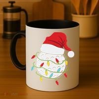 Christmas Golf Lights Santa Hat Funny Xmas Holiday Coffee Mug thumb 4