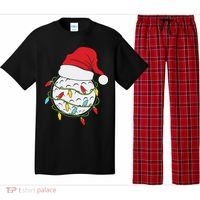 Christmas Golf Lights Santa Hat Funny Xmas Holiday Pajama Set thumb 0