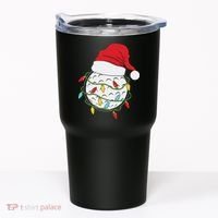 Christmas Golf Lights Santa Hat Funny Xmas Holiday Tumbler thumb 0