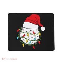 Christmas Golf Lights Santa Hat Funny Xmas Holiday Mousepad thumb 0