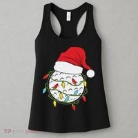 Christmas Golf Lights Santa Hat Funny Xmas Holiday Women's Tank Top thumb 3