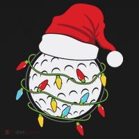 Christmas Golf Lights Santa Hat Funny Xmas Holiday Women's Tank Top thumb 5