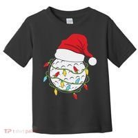 Christmas Golf Lights Santa Hat Funny Xmas Holiday Toddler T-Shirt thumb 0