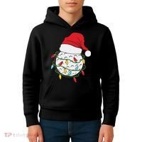 Christmas Golf Lights Santa Hat Funny Xmas Holiday Kids Hoodie thumb 4