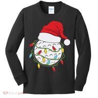 Christmas Golf Lights Santa Hat Funny Xmas Holiday Kids Long Sleeve Shirt thumb 0