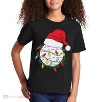 Christmas Golf Lights Santa Hat Funny Xmas Holiday Kids T-Shirt thumb 2