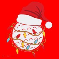 Christmas Golf Lights Santa Hat Funny Xmas Holiday Santa Hat thumb 1
