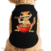 Crested Gecko Lizard Ramen Noodles Bowl Gift And Black Mediu Doggie Tank thumb 0
