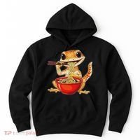 Crested Gecko Lizard Ramen Noodles Bowl Gift And Black Mediu Hoodie thumb 0