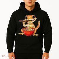 Crested Gecko Lizard Ramen Noodles Bowl Gift And Black Mediu Hoodie thumb 2