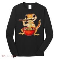 Crested Gecko Lizard Ramen Noodles Bowl Gift And Black Mediu Long Sleeve Shirt thumb 0