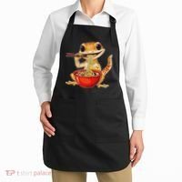 Crested Gecko Lizard Ramen Noodles Bowl Gift And Black Mediu Apron thumb 2