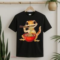 Crested Gecko Lizard Ramen Noodles Bowl Gift And Black Mediu T-Shirt thumb 2
