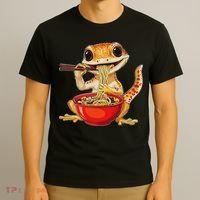 Crested Gecko Lizard Ramen Noodles Bowl Gift And Black Mediu T-Shirt thumb 3