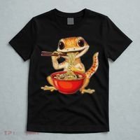 Crested Gecko Lizard Ramen Noodles Bowl Gift And Black Mediu T-Shirt thumb 5