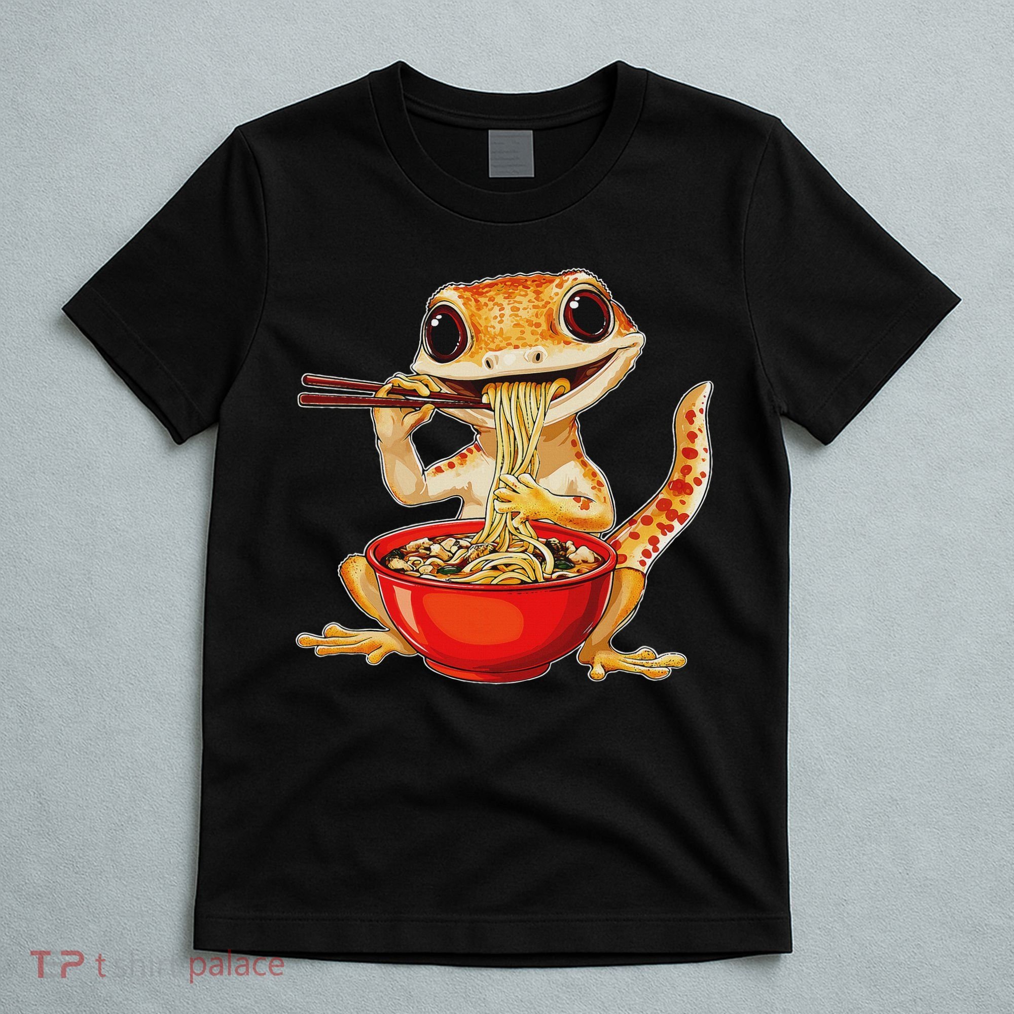 Crested Gecko Lizard Ramen Noodles Bowl Gift And Black Mediu T-Shirt