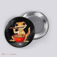 Crested Gecko Lizard Ramen Noodles Bowl Gift And Black Mediu Button thumb 0