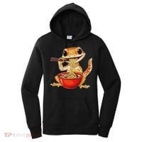 Crested Gecko Lizard Ramen Noodles Bowl Gift And Black Mediu Women's Hoodie thumb 0
