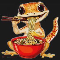 Crested Gecko Lizard Ramen Noodles Bowl Gift And Black Mediu Mousepad thumb 1