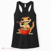 Crested Gecko Lizard Ramen Noodles Bowl Gift And Black Mediu Women's Tank Top thumb 0