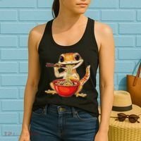 Crested Gecko Lizard Ramen Noodles Bowl Gift And Black Mediu Women's Tank Top thumb 2