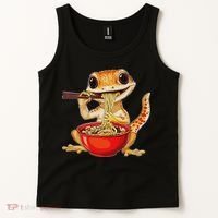 Crested Gecko Lizard Ramen Noodles Bowl Gift And Black Mediu Tank Top thumb 2