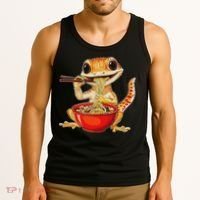 Crested Gecko Lizard Ramen Noodles Bowl Gift And Black Mediu Tank Top thumb 3