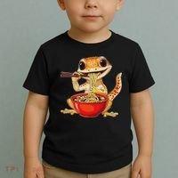 Crested Gecko Lizard Ramen Noodles Bowl Gift And Black Mediu Toddler T-Shirt thumb 2