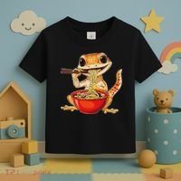 Crested Gecko Lizard Ramen Noodles Bowl Gift And Black Mediu Toddler T-Shirt thumb 3