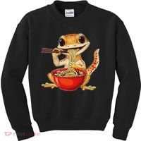 Crested Gecko Lizard Ramen Noodles Bowl Gift And Black Mediu Kids Sweatshirt thumb 0