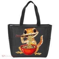 Crested Gecko Lizard Ramen Noodles Bowl Gift And Black Mediu Tote Bag thumb 0